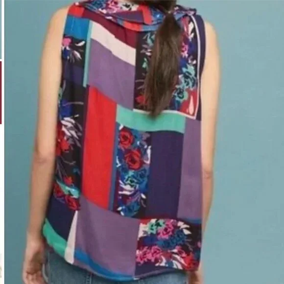 Anthropologie Maeve Patchwork Anderson Sleeveless Top - Picture 8 of 9